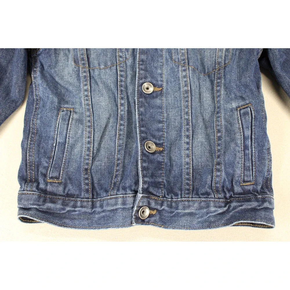 The Childrens Place Kids Denim Jacket Medium Wash Blue Cotton Trucker 5T